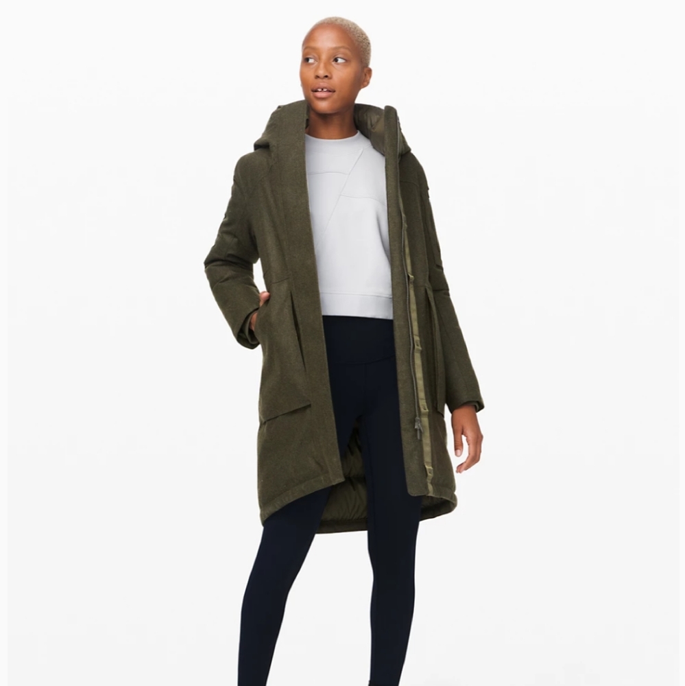 lululemon athletica Olive wool Winter warrior jacket